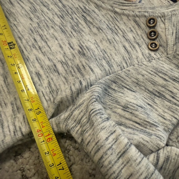 Saturday Sunday (Anthropologie) XS mint EUC cond Elegant Heathered Top w denim - Picture 9 of 14